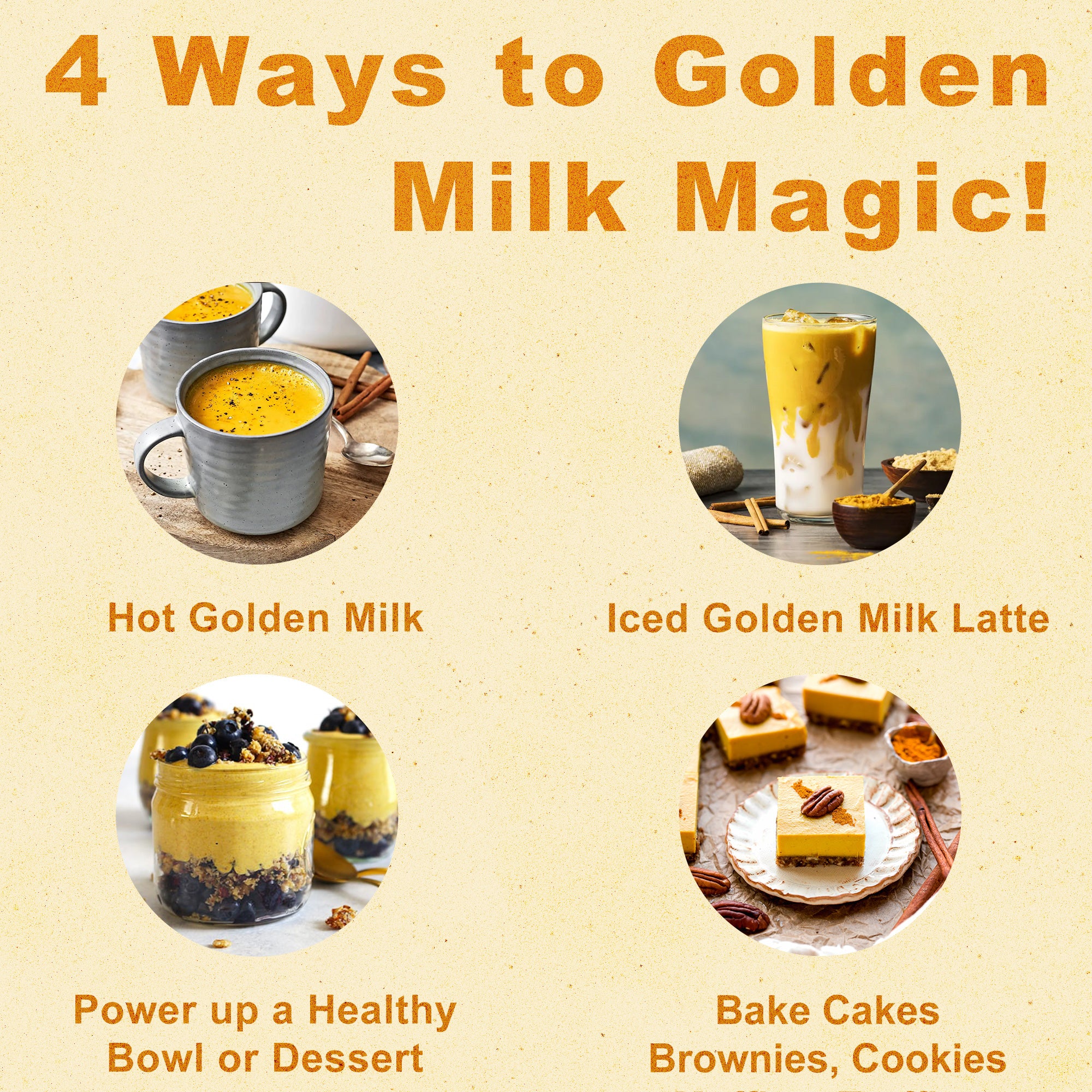 Golden Milk Magic | Turmeric & Mushroom Superfood Blend – 50 Servings