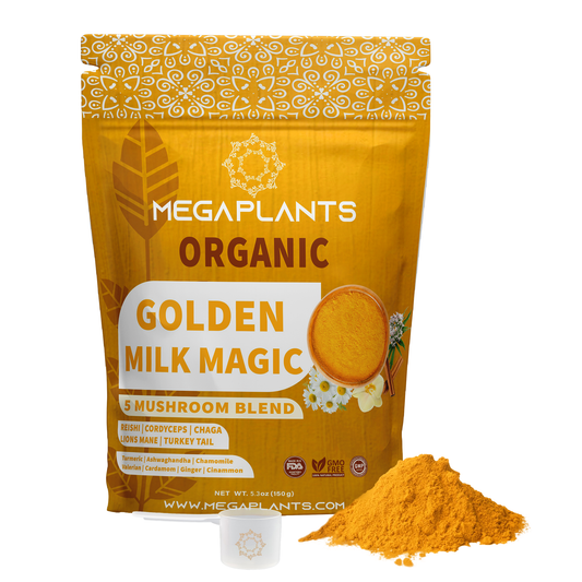 Golden Milk Magic | Turmeric & Mushroom Superfood Blend – 50 Servings