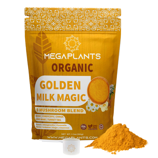 Golden Milk Magic | Turmeric & Mushroom Superfood Blend – 50 Servings