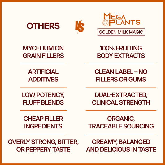 Golden Milk Magic | Turmeric & Mushroom Superfood Blend – 50 Servings